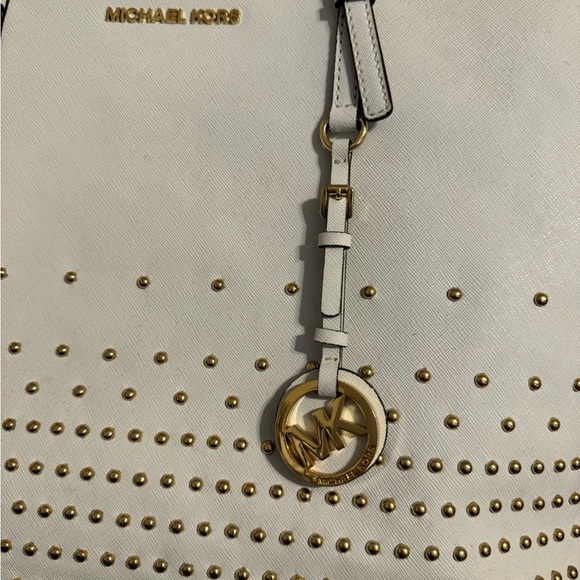 Michael Kors handbag white with gold studs - Picture 2 of 5